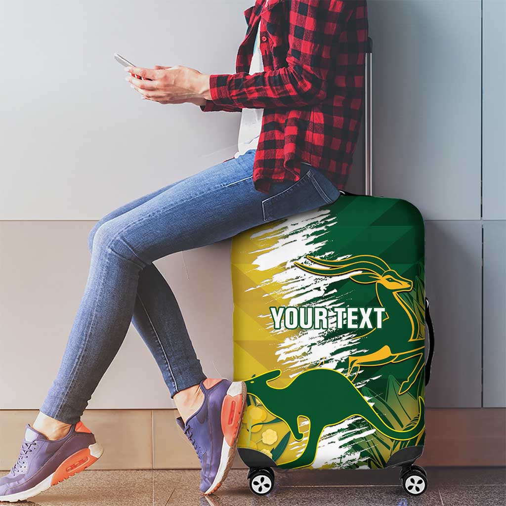 Custom Australia And South Africa Cricket Luggage Cover Aussies Proteas Together - Wonder Print Shop