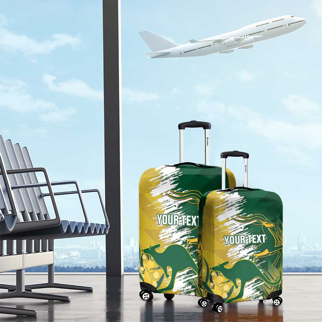 Custom Australia And South Africa Cricket Luggage Cover Aussies Proteas Together - Wonder Print Shop