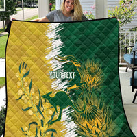 Custom Australia And South Africa Cricket Quilt Aussies Proteas Together - Wonder Print Shop