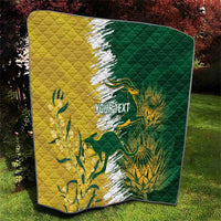Custom Australia And South Africa Cricket Quilt Aussies Proteas Together - Wonder Print Shop