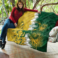 Custom Australia And South Africa Cricket Quilt Aussies Proteas Together - Wonder Print Shop
