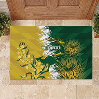 Custom Australia And South Africa Cricket Rubber Doormat Aussies Proteas Together - Wonder Print Shop