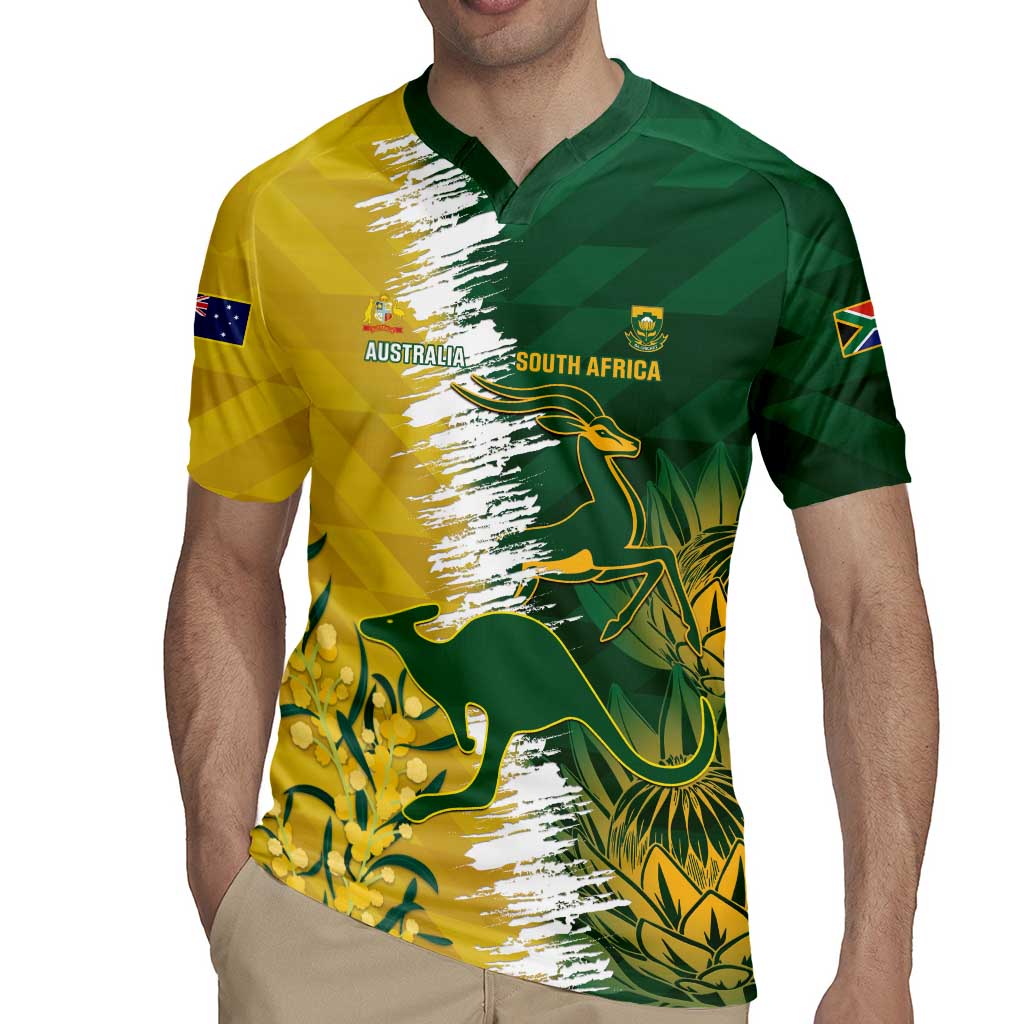 Custom Australia And South Africa Cricket Rugby Jersey Aussies Proteas Together - Wonder Print Shop