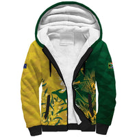 Custom Australia And South Africa Cricket Sherpa Hoodie Aussies Proteas Together - Wonder Print Shop