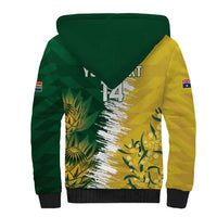 Custom Australia And South Africa Cricket Sherpa Hoodie Aussies Proteas Together - Wonder Print Shop