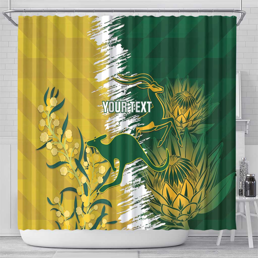 Custom Australia And South Africa Cricket Shower Curtain Aussies Proteas Together