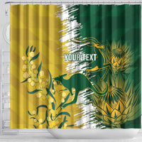 Custom Australia And South Africa Cricket Shower Curtain Aussies Proteas Together