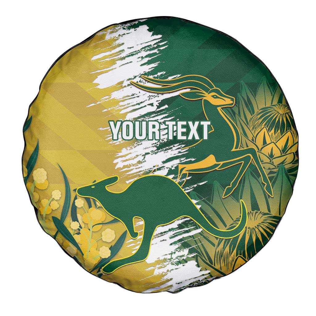 Custom Australia And South Africa Cricket Spare Tire Cover Aussies Proteas Together - Wonder Print Shop