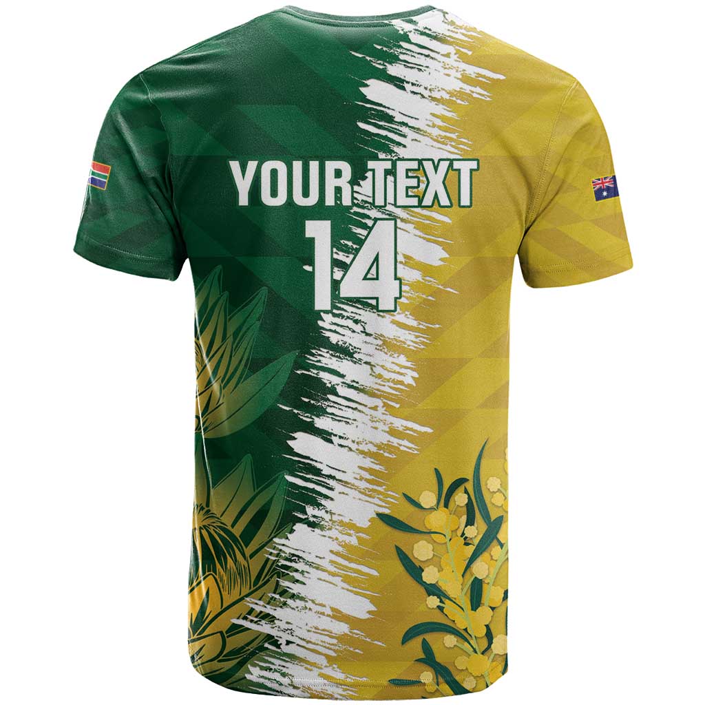 Custom Australia And South Africa Cricket T Shirt Aussies Proteas Together - Wonder Print Shop