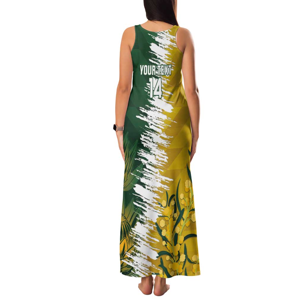 Custom Australia And South Africa Cricket Tank Maxi Dress Aussies Proteas Together - Wonder Print Shop