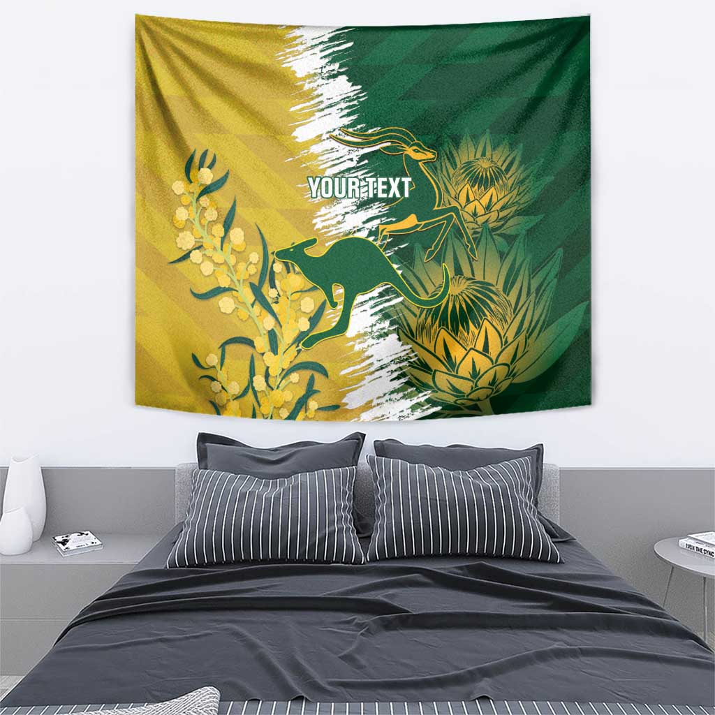 Custom Australia And South Africa Cricket Tapestry Aussies Proteas Together - Wonder Print Shop