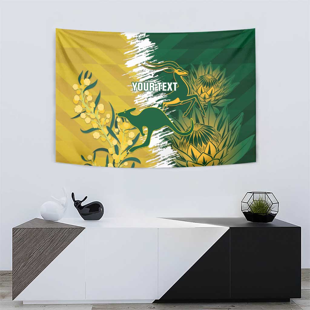 Custom Australia And South Africa Cricket Tapestry Aussies Proteas Together - Wonder Print Shop