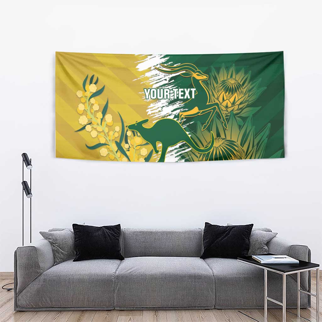 Custom Australia And South Africa Cricket Tapestry Aussies Proteas Together - Wonder Print Shop