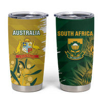 Custom Australia And South Africa Cricket Tumbler Cup Aussies Proteas Together - Wonder Print Shop