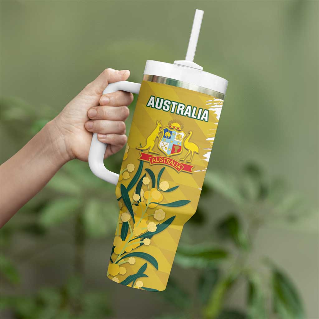 Custom Australia And South Africa Cricket Tumbler With Handle Aussies Proteas Together - Wonder Print Shop