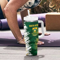 Custom Australia And South Africa Cricket Tumbler With Handle Aussies Proteas Together - Wonder Print Shop