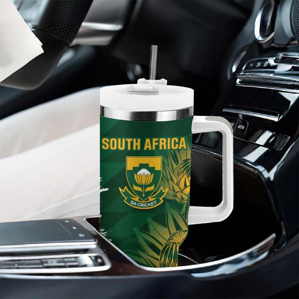 Custom Australia And South Africa Cricket Tumbler With Handle Aussies Proteas Together - Wonder Print Shop