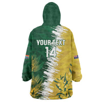 Custom Australia And South Africa Cricket Wearable Blanket Hoodie Aussies Proteas Together - Wonder Print Shop