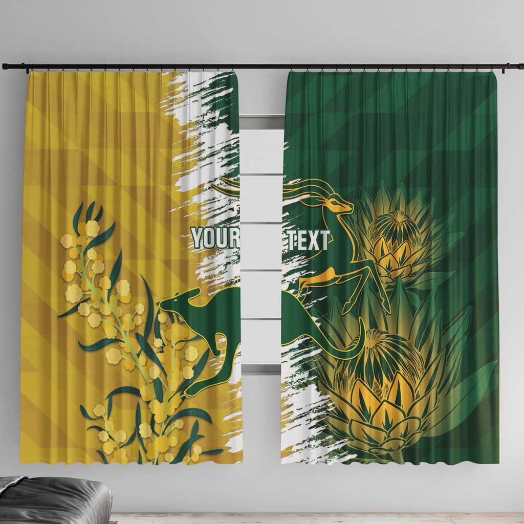 Custom Australia And South Africa Cricket Window Curtain Aussies Proteas Together - Wonder Print Shop