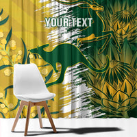 Custom Australia And South Africa Cricket Window Curtain Aussies Proteas Together - Wonder Print Shop