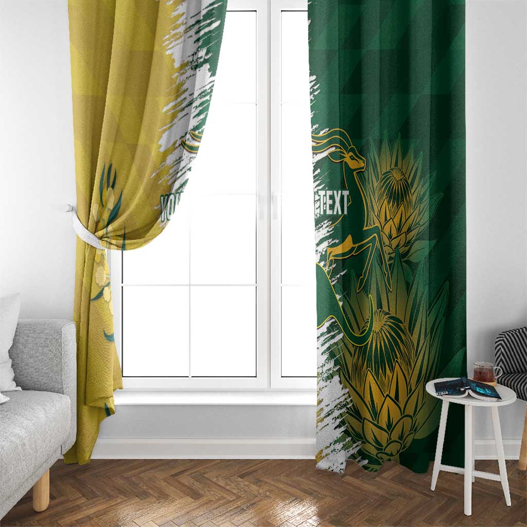 Custom Australia And South Africa Cricket Window Curtain Aussies Proteas Together - Wonder Print Shop