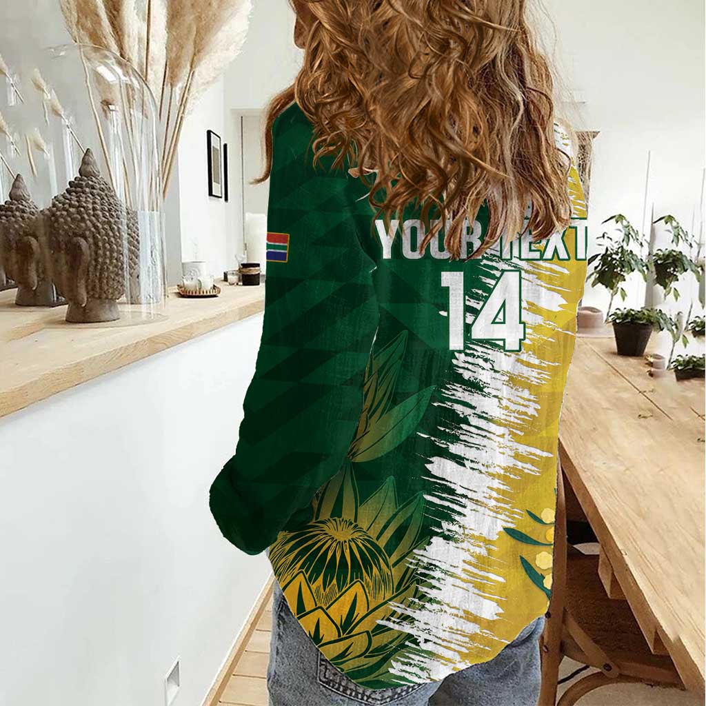 Custom Australia And South Africa Cricket Women Casual Shirt Aussies Proteas Together - Wonder Print Shop