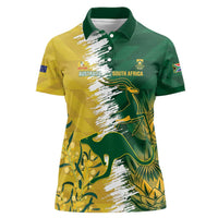Custom Australia And South Africa Cricket Women Polo Shirt Aussies Proteas Together - Wonder Print Shop