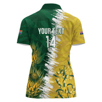 Custom Australia And South Africa Cricket Women Polo Shirt Aussies Proteas Together - Wonder Print Shop