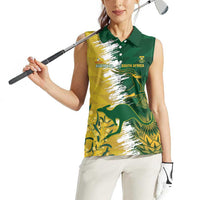 Custom Australia And South Africa Cricket Women Sleeveless Polo Shirt Aussies Proteas Together - Wonder Print Shop