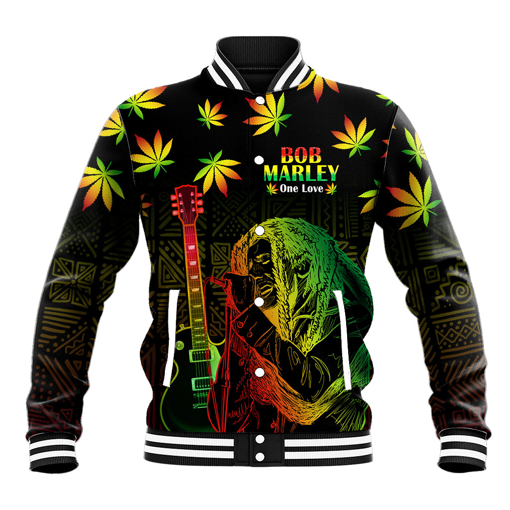 Jamaica Legend Bob Day Baseball Jacket One Love Jamaican Reggae African Pattern - Wonder Print Shop