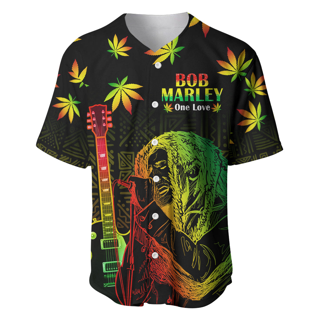 Jamaica Legend Bob Day Baseball Jersey One Love Jamaican Reggae African Pattern - Wonder Print Shop
