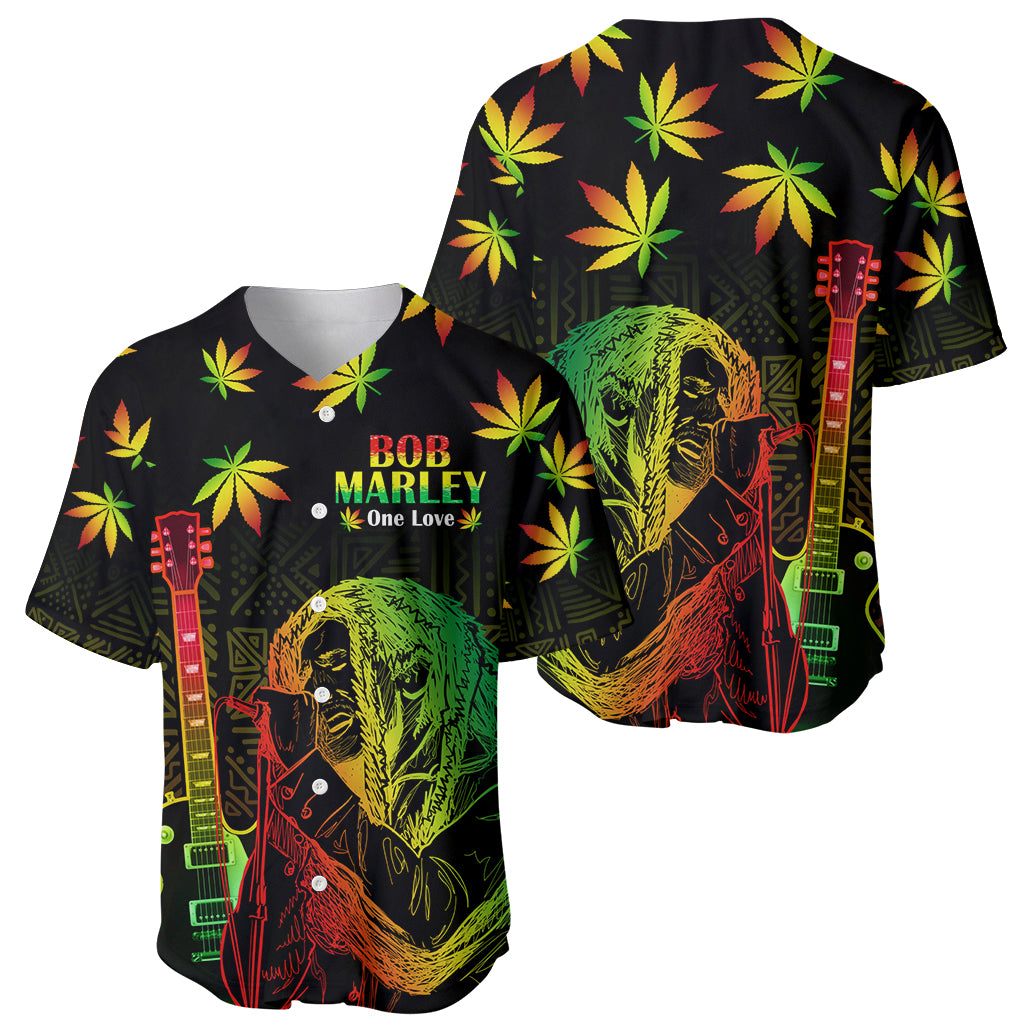 Jamaica Legend Bob Day Baseball Jersey One Love Jamaican Reggae African Pattern - Wonder Print Shop