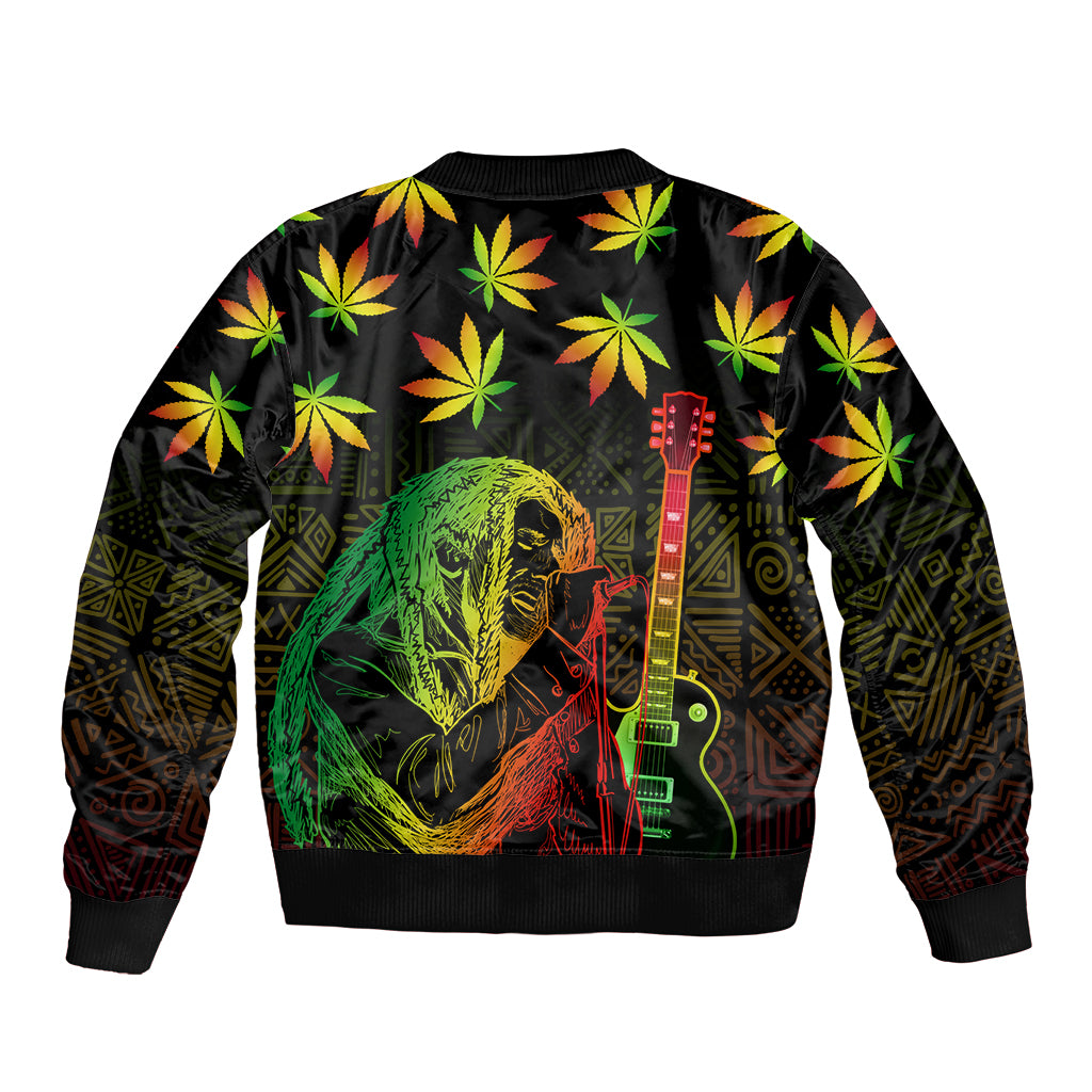 Jamaica Legend Bob Day Bomber Jacket One Love Jamaican Reggae African Pattern - Wonder Print Shop