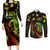 Jamaica Legend Bob Day Couples Matching Long Sleeve Bodycon Dress and Long Sleeve Button Shirt One Love Jamaican Reggae African Pattern - Wonder Print Shop