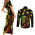 Jamaica Bob Marley Day Couples Matching Short Sleeve Bodycon Dress and Long Sleeve Button Shirt One Love Jamaican Reggae African Pattern