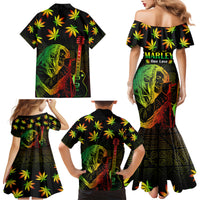 Jamaica Legend Bob Day Family Matching Mermaid Dress and Hawaiian Shirt One Love Jamaican Reggae African Pattern - Wonder Print Shop