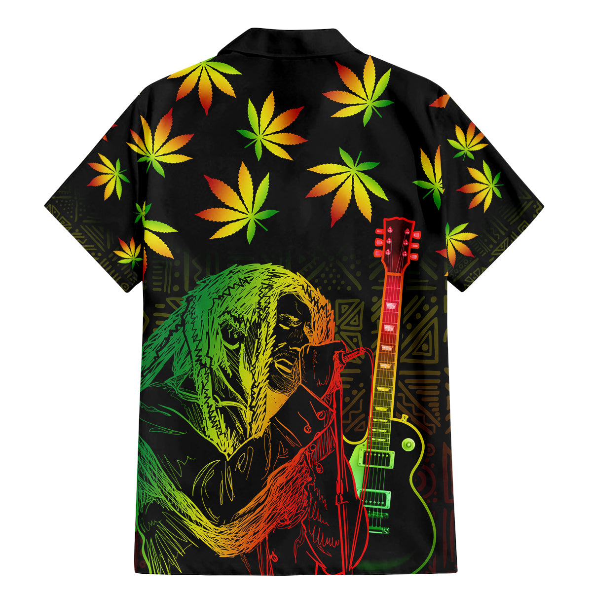 Jamaica Legend Bob Day Family Matching Mermaid Dress and Hawaiian Shirt One Love Jamaican Reggae African Pattern - Wonder Print Shop