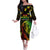 Jamaica Legend Bob Day Family Matching Off Shoulder Long Sleeve Dress and Hawaiian Shirt One Love Jamaican Reggae African Pattern - Wonder Print Shop
