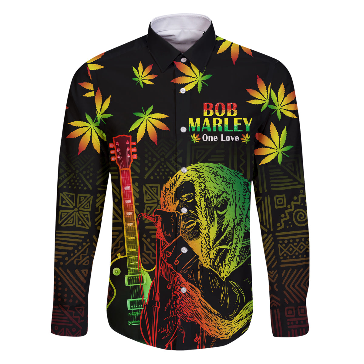 Jamaica Legend Bob Day Family Matching Puletasi and Hawaiian Shirt One Love Jamaican Reggae African Pattern - Wonder Print Shop