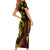 Jamaica Legend Bob Day Family Matching Short Sleeve Bodycon Dress and Hawaiian Shirt One Love Jamaican Reggae African Pattern - Wonder Print Shop