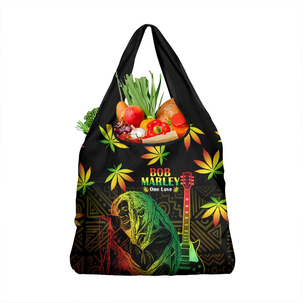 Jamaica Bob Marley Day Grocery Bag One Love Jamaican Reggae African Pattern