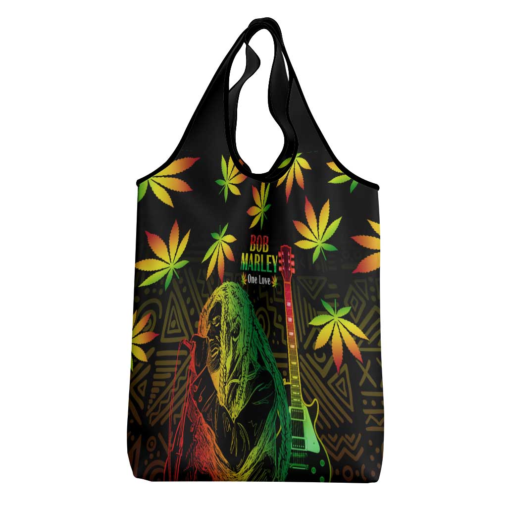 Jamaica Bob Marley Day Grocery Bag One Love Jamaican Reggae African Pattern
