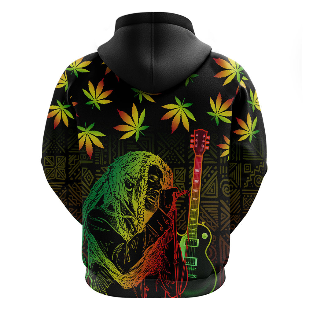 Jamaica Legend Bob Day Hoodie One Love Jamaican Reggae African Pattern - Wonder Print Shop