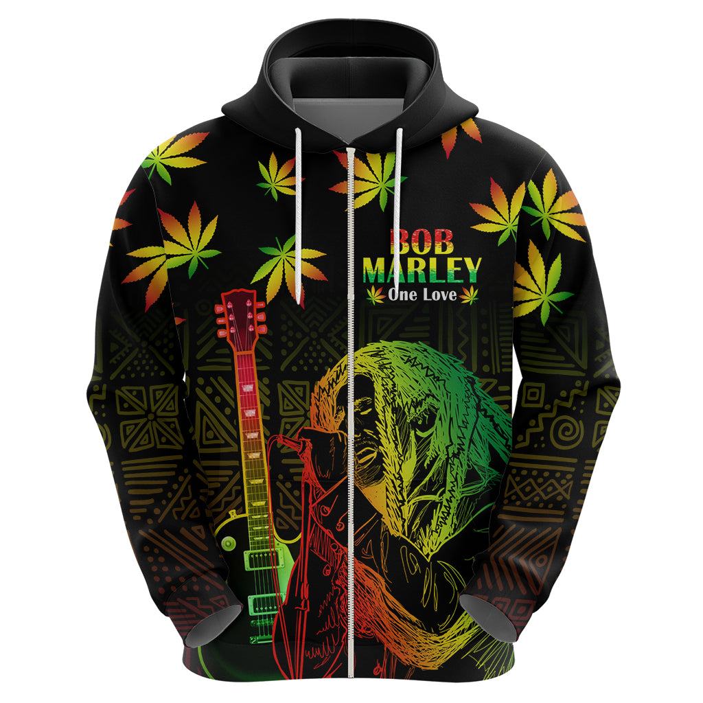 Jamaica Legend Bob Day Hoodie One Love Jamaican Reggae African Pattern - Wonder Print Shop