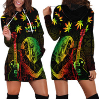Jamaica Legend Bob Day Hoodie Dress One Love Jamaican Reggae African Pattern - Wonder Print Shop