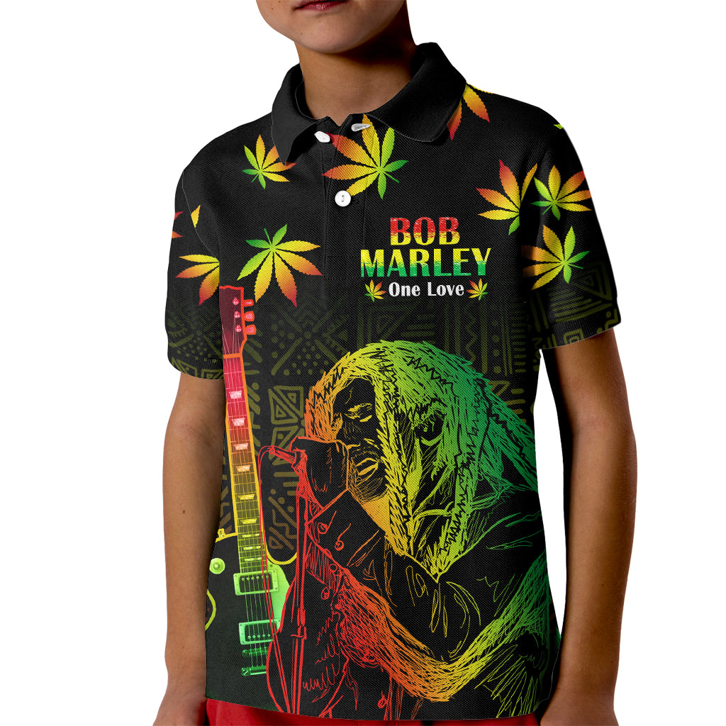 Jamaica Legend Bob Day Kid Polo Shirt One Love Jamaican Reggae African Pattern - Wonder Print Shop