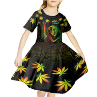 Jamaica Legend Bob Day Kid Short Sleeve Dress One Love Jamaican Reggae African Pattern - Wonder Print Shop