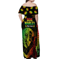 Jamaica Legend Bob Day Off Shoulder Maxi Dress One Love Jamaican Reggae African Pattern - Wonder Print Shop