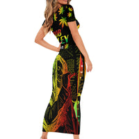 Jamaica Legend Bob Day Short Sleeve Bodycon Dress One Love Jamaican Reggae African Pattern - Wonder Print Shop