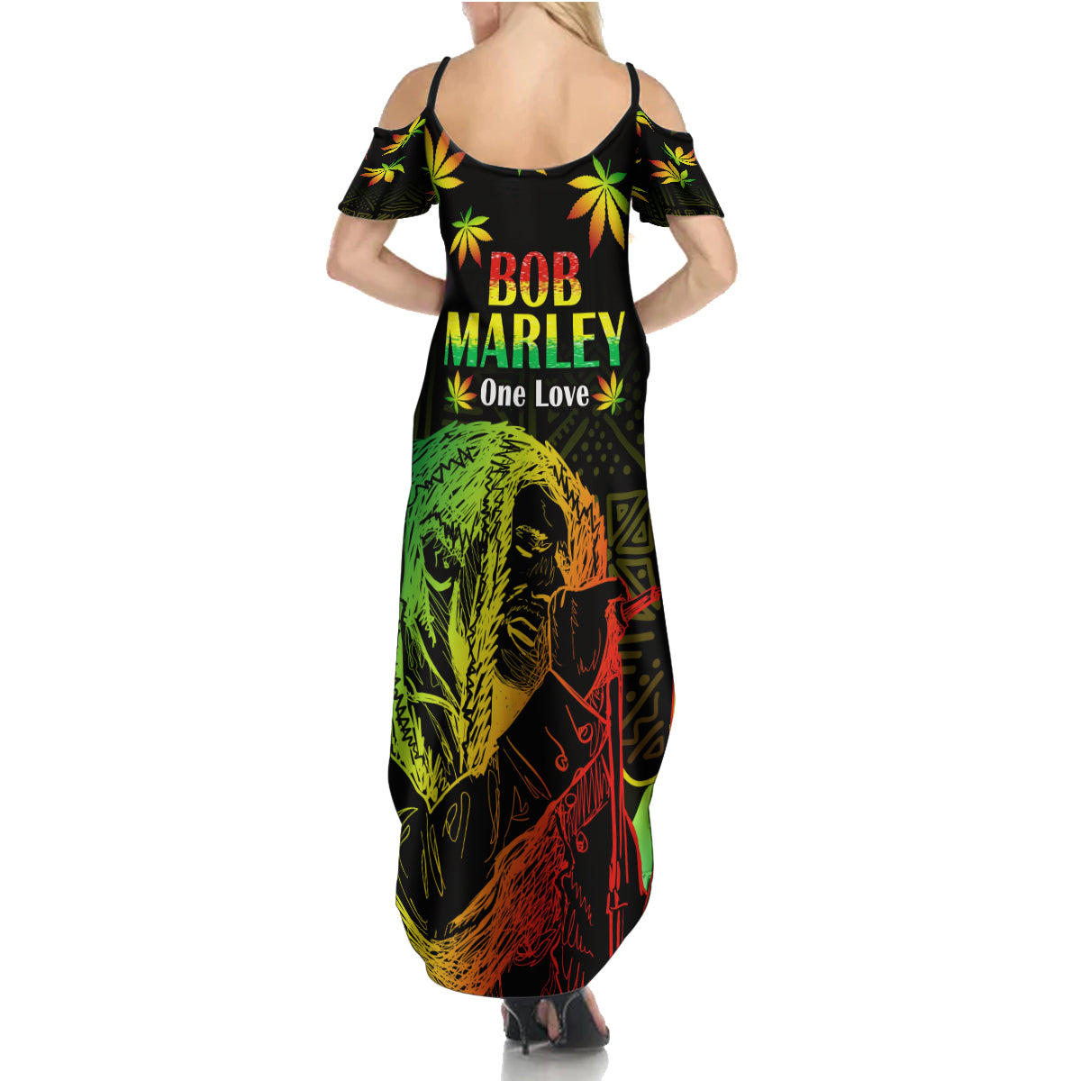 Jamaica Legend Bob Day Summer Maxi Dress One Love Jamaican Reggae African Pattern - Wonder Print Shop